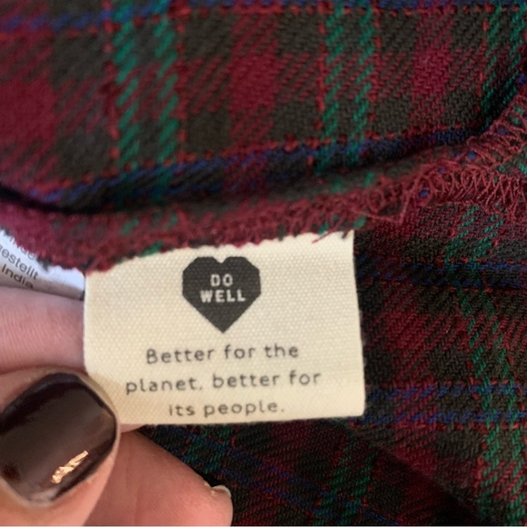 Madewell women shirt Medium Red Green Plaid Westlake Long sleeve button down - Picture 9 of 12